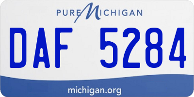 MI license plate DAF5284