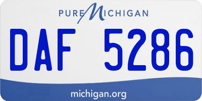MI license plate DAF5286