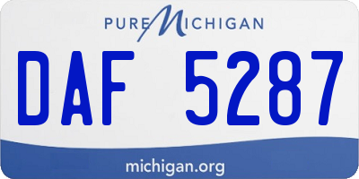 MI license plate DAF5287