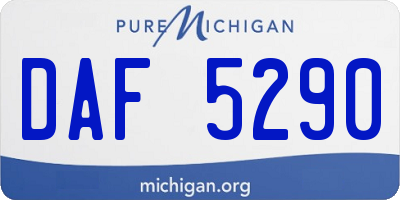 MI license plate DAF5290