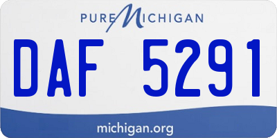 MI license plate DAF5291