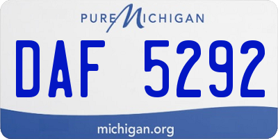 MI license plate DAF5292