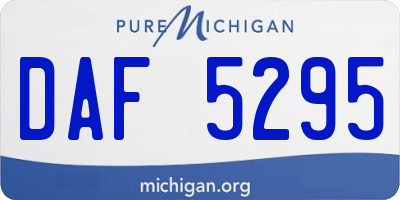 MI license plate DAF5295