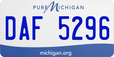 MI license plate DAF5296