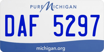 MI license plate DAF5297