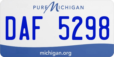 MI license plate DAF5298