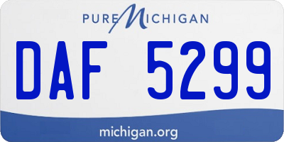 MI license plate DAF5299