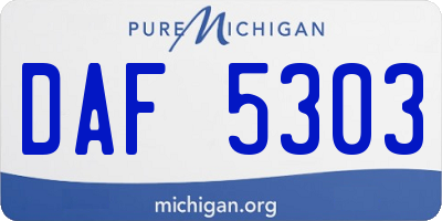 MI license plate DAF5303