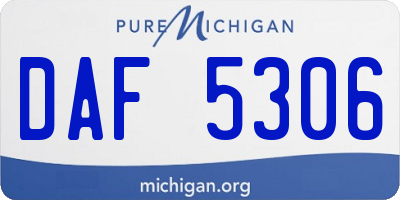 MI license plate DAF5306