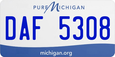 MI license plate DAF5308