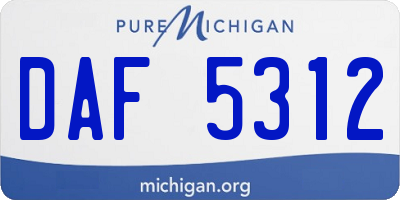 MI license plate DAF5312