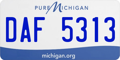 MI license plate DAF5313