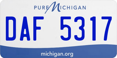 MI license plate DAF5317