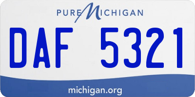 MI license plate DAF5321