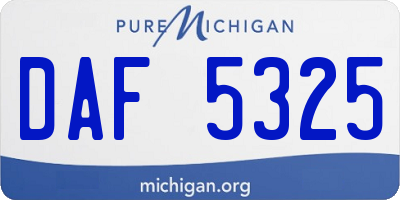 MI license plate DAF5325