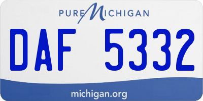 MI license plate DAF5332
