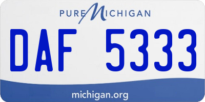 MI license plate DAF5333