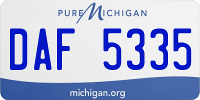 MI license plate DAF5335