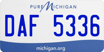 MI license plate DAF5336
