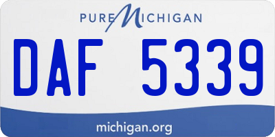 MI license plate DAF5339