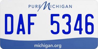 MI license plate DAF5346