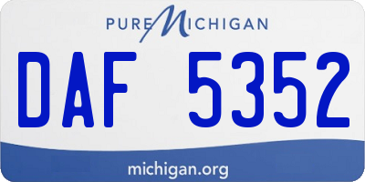 MI license plate DAF5352