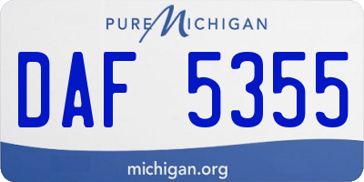 MI license plate DAF5355