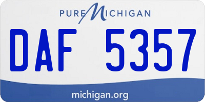 MI license plate DAF5357