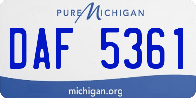 MI license plate DAF5361
