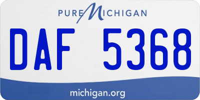 MI license plate DAF5368