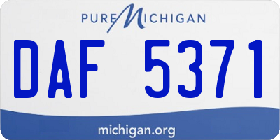 MI license plate DAF5371