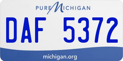 MI license plate DAF5372