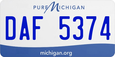 MI license plate DAF5374