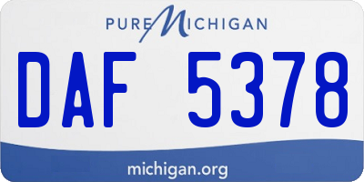 MI license plate DAF5378