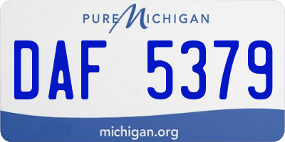 MI license plate DAF5379