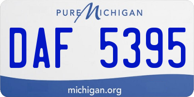 MI license plate DAF5395