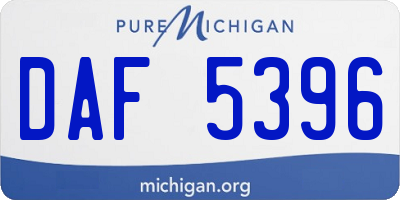 MI license plate DAF5396