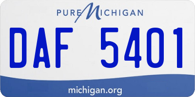 MI license plate DAF5401