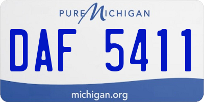 MI license plate DAF5411