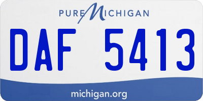 MI license plate DAF5413