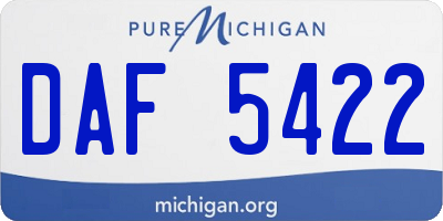 MI license plate DAF5422