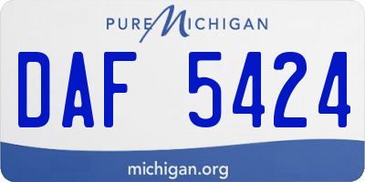 MI license plate DAF5424