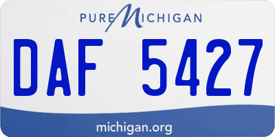 MI license plate DAF5427