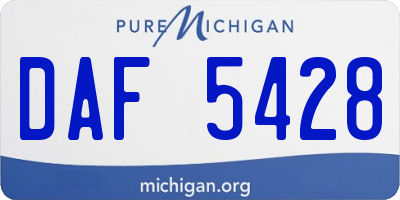 MI license plate DAF5428