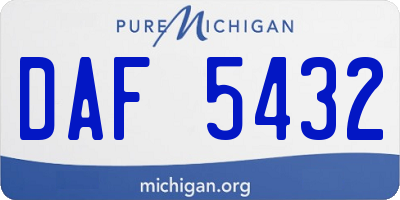 MI license plate DAF5432