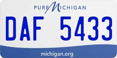 MI license plate DAF5433