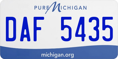 MI license plate DAF5435