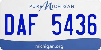 MI license plate DAF5436