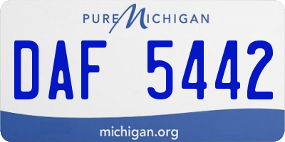 MI license plate DAF5442