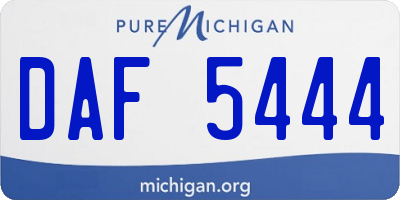 MI license plate DAF5444